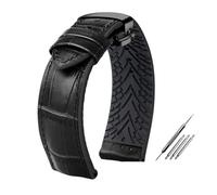 BWBVHRHZY Ajuste for Rolex Ajuste for Ctizen Ajuste for Tissot Correa de reloj de cuero Correa de reloj de silicona de goma Hombres 19 mm20 mm21 mm22 mm23 mm Pulsera for cierre(White Black,20mm)
