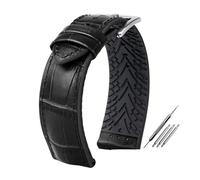 BWBVHRHZY Ajuste for Rolex Ajuste for Ctizen Ajuste for Tissot Correa de reloj de cuero Correa de reloj de silicona de goma Hombres 19 mm20 mm21 mm22 mm23 mm Pulsera for cierre(GREEN BLUE,22mm)