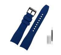 BWBVHRHZY Ajuste for Rolex Ajuste for Longine Ajuste for Citizen BN0193 Tudor Interfaz curva Correa de reloj de silicona 19 mm 20 mm 22 mm 21 Accesorios de pulsera suave for hombre(Blue black,21mm)
