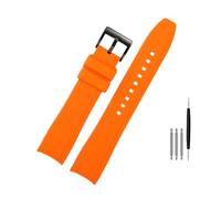BWBVHRHZY Ajuste for Rolex Ajuste for Longine Ajuste for Citizen BN0193 Tudor Interfaz curva Correa de reloj de silicona 19 mm 20 mm 22 mm 21 Accesorios de pulsera suave for hombre(Orange black,22mm)