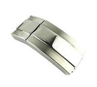 BWBVHRHZY Cierre de banda de reloj Apto for Rolex Apto for DAYTONA Apto for SUBMARINER GMT Apto for Yacht-Master Botón de ajuste fino Hebilla sólida de acero inoxidable de 16 mm * 9 mm(Silver)