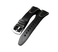 BWBVHRHZY Correa de cabeza de piel hecha a mano, práctica de reloj de hombre de cuero genuino envejecido de Color frotado de 18, 20 y 22 MM, liberación rápida, Bla marrón(Brack Silver Buckle,22mm)