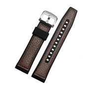 BWBVHRHZY Correa de cuero for parte inferior de silicona for reloj SRPD76K1 SRPE80K1 SRPE79K1, Correa deportiva de 22mm, negro y marrón(Brown silver)