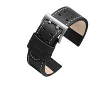 BWBVHRHZY Correa de cuero y nailon for Hamilton Khaki Field H760250/h77616533/h70605963 H68201993, correa de reloj de 20mm y 22mm(Black cowhide sk,20mm)