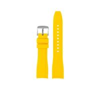 BWBVHRHZY Correa de goma de silicona for reloj CASIO EFR-303L EFR-303D EFR-304 22mm extremo curvado negro azul naranja rojo amarillo blanco correa de reloj for hombre(Yellow-S pin)