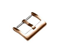 BWBVHRHZY Correa de reloj con hebilla de Metal, correa de 16, 18, 20, 22 y 24mm, botón cuadrado sólido, cierre pulido mate de acero inoxidable, plata, negro, oro rosa(Matte Rose Gold,22mm)