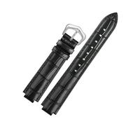 BWBVHRHZY Correa de reloj de cuero apta for pulsera Ballon Bleu, correa de cuero convexa for hombre y mujer, pulsera de moda de 14x8mm, 18x11mm, 20x12mm(Black silver A,20-12mm)