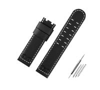 BWBVHRHZY Correa de reloj de cuero for negocios, pulsera de cuero for remaches de Metal de 22 y 24mm, compatible for Hamilton Khaki Field H78646733 H78626583(B Black B no,22mm)