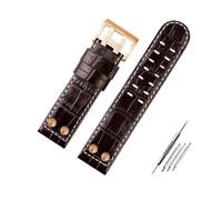 BWBVHRHZY Correa de reloj de cuero for negocios, pulsera de cuero for remaches de Metal de 22 y 24mm, compatible for Hamilton Khaki Field H78646733 H78626583(A brown RG,24mm)