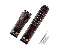 BWBVHRHZY Correa de reloj de cuero for negocios, pulsera de cuero for remaches de Metal de 22 y 24mm, compatible for Hamilton Khaki Field H78646733 H78626583(A brown RG no,22mm)