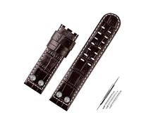 BWBVHRHZY Correa de reloj de cuero for negocios, pulsera de cuero for remaches de Metal de 22 y 24mm, compatible for Hamilton Khaki Field H78646733 H78626583(A brown S no,24mm)