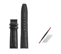 BWBVHRHZY Correa de reloj de piel de becerro for extremo curvado de 20mm y 22mm, pulsera apta for IWC, apta for Portugal 7, apta for correa de reloj Betafeno, negra y azul for herramienta(03 black-no