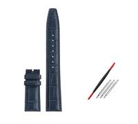 BWBVHRHZY Correa de reloj de piel de becerro for extremo curvado de 20mm y 22mm, pulsera apta for IWC, apta for Portugal 7, apta for correa de reloj Betafeno, negra y azul for herramienta(04 blue-no b