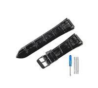 BWBVHRHZY Correas de reloj de cuero resistentes al desgaste y duraderas aptas for correa de reloj Guess W0400G2 W0040G7/W0247G4 22mm(Black-BK-K1)