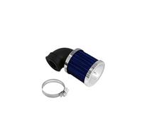 BWBVHRHZY Filtro de aire for motocicleta tipo Cafe Racer, limpiador for abrazadera 28mm-48mm, curva 90 grados, Toring todoterreno, Bobber Dirt Bike la vieja escuela(Silver and blue)