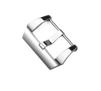BWBVHRHZY Hebilla de acero inoxidable 316L, hebilla de Pin mate y pulida de 22mm, 24mm y 26mm for correa de reloj de goma, accesorios de cierre de correa de reloj de Metal(Silver-Polished,20MM_WITH LO