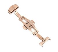 BWBVHRHZY Hebilla desplegable de mariposa, correa de cierre automática de acero inoxidable de doble clic for correa de reloj de 16mm, 18mm, 20mm y 22mm(Rosegold-18MM)