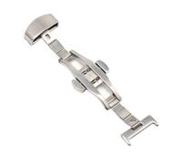 BWBVHRHZY Hebilla desplegable de mariposa, correa de cierre automática de acero inoxidable de doble clic for correa de reloj de 16mm, 18mm, 20mm y 22mm(Silver-22MM)