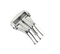 BWBVHRHZY Hebilla plegable apta for hebilla de acero inoxidable Omega, banda de cuero/goma, cierre desplegable de Metal, 16mm, 18mm, 20mm, accesorios y herramientas(Silver,16MM_NO LOGO)