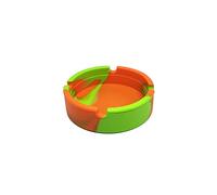 BWD Cenicero AshTray Molde de silicona naranja y verde forma redonda cigarrillos ceniza bandeja titular tabaco interior al aire libre Pubs bar uso