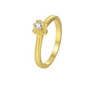 BWDHJLEY Anillo de oro de 18 quilates 750, talla 53 (16,9) | con moissanite blanco rondas y moissanite rubí anillos de boda anillo de boda mujeres oro amarillo
