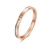 BWDHJLEY Anillo para Hombre Acero Inoxidable, Anillo Simple Shell con Circonita Cúbica Alianza