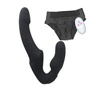 Bwer Consolador vibrador de 10 velocidades Femenino Doble vibrador G Juguetes sexuales para Adultos para Mujeres Pareja masajeador de próstata Anal, con Bragas remotas