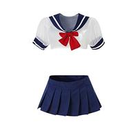 Bwer Vestido de Cosplay de Anime Lolita Francesa, lencería Sexy Japonesa Kawaii, Uniforme de Colegiala, Bonito Traje de Marinero, Disfraces, Cosplay de mucama