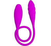 Bwer Vibrador Dual 7 velocidades Doble Cabeza Salto Huevo Bala consolador vibrador Anal Butt Plug Adulto Juguete Sexual para Pareja Hombres mujeres-V02