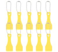 BWESOO 10 piezas de rascadores de boletos de lotería amarillos, herramienta de raspador de plástico, llavero de lotería, rascador de lotería, llavero con forma de cuchara, rascador de lotería