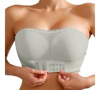 BweStilm Sujetador sin tirantes Push Up sin aros Bralette Tallas Grandes Cierre Delantero Sujetador Sin Tirantes Antideslizante Sin Costuras Cómodo Bandeau Top, A01 verde., 80CD