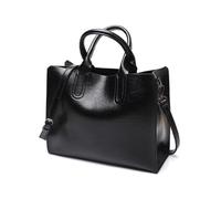 BWGHBH Elegante mini bolso tote/bolso de mano de piel para mujer Piel de tendencia Tamaño A4 bandolera bidireccional con múltiples bolsillos Negro