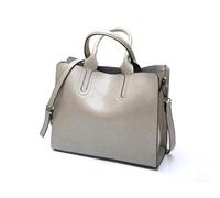 BWGHBH Elegante mini bolso tote/bolso de mano de piel para mujer Piel de tendencia Tamaño A4 bandolera bidireccional con múltiples bolsillos Gris