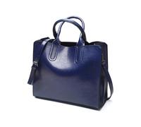 BWGHBH Elegante mini bolso tote/bolso de mano de piel para mujer Piel de tendencia Tamaño A4 bandolera bidireccional con múltiples bolsillos Azul