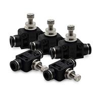Bwindech 5 piezas PSA serie 6mm válvula de control de flujo de aire de tubería de diámetro exterior, PSA - 06 controlador de flujo de control de velocidad neumática de unión viva