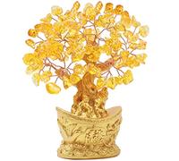 Bwinka Árbol de Dinero de Cristal para decoración de Mesa de Oficina y hogar Feng Shui para Riqueza y Buena Suerte (lingote Dorado)