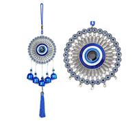 BWINKA Decoración colgante de mal de ojo azul, campanillas de viento de metal para decoración del hogar, jardín, regalo