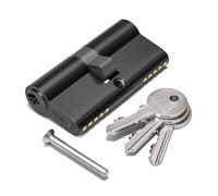 Bwintech 1 Piece 40/60mm Euro Brass Cylinder, 100mm Turn Knob/Key Cylinder Lock with 3 Standard Brass Keys,Anti Picking,Anti Drilling,Anti Snap,Anti Bumping, Black Finish.