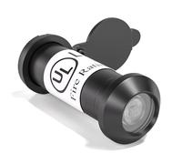 Bwintech 1 uds Mirillas para puertas a prueba de fuego con certificación UL, latón macizo 180 grados, 12 mm de diámetro 35-60 mm de longitud, acabado negro, con cubierta de visor