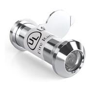 Bwintech 1 uds Mirillas para puertas a prueba de fuego con certificación UL, latón macizo de 180 grados, 12 mm de diámetro, 35-60 mm de longitud, acabado cromado pulido, con cubierta de visor