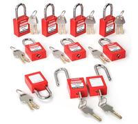 Bwintech 10 piezas 38MM candado de seguridad rojo con llaves iguales Lockout Tagout Lock para Lock Out Tag Out estaciones y dispositivos