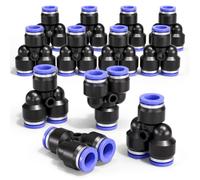 Bwintech 12 conectores neumáticos push - in de separadores en forma de y de tres vías de 8 mm, adaptadores de línea de aire Py de liberación rápida de plástico de tres vías