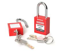Bwintech 2 candados de seguridad rojos de 38MM con llaves iguales Lockout Tagout Lock para estaciones y dispositivos Lock Out Tag Out