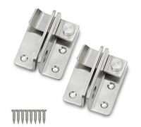 Bwintech 2 Pcs 44MM Cerradura de puerta con pestillo abatible de apertura derecha Cerradura de puerta corredera con pestillo de seguridad, acero inoxidable acabado cepillado