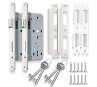 Bwintech 2-PCS Níquel Satinado 7250 cerradura de embutir con dos llaves para puertas interiores y de baño