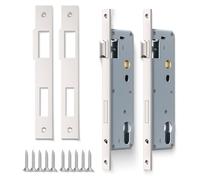 Bwintech 2 Pieza De Acero Inoxidable 9235 Cerradura De Embutir, 92MM Centro 35MM Backset Cuerpo De La Cerradura, Cerradura De Marco De Níquel Satinado Para Puertas Interiores Y Exteriores