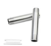 Bwintech 2 Piezas 100MM 1/4" Macho × 1/4" Macho BSP Rosca Acero Inoxidable 304 Racores de fundición con boquilla de prolongación