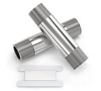 Bwintech 2 Piezas 100MM 3/4" Macho × 3/4" Macho BSP Rosca Acero Inoxidable 304 Racores de fundición con boquilla de prolongación