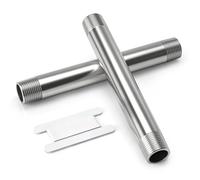Bwintech 2 Piezas 200MM 3/4" Macho × 3/4" Macho BSP Rosca Acero Inoxidable 304 Racores de fundición con boquilla de prolongación