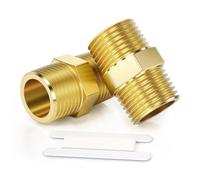 Bwintech 2 Uds 1/4 "macho a 1/4" macho, rosca BSP, conector de pezón hexagonal de latón para conversión de conexión de tubería